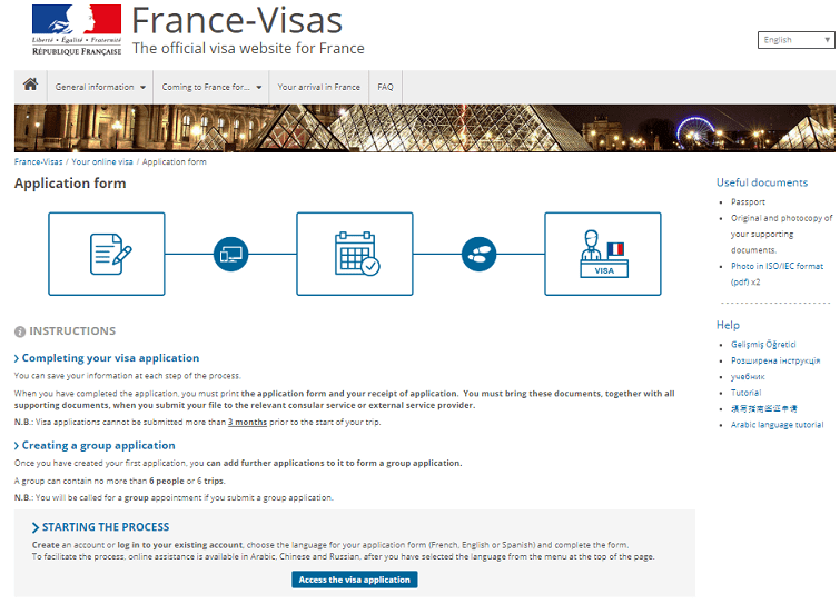 xin visa Pháp tự túc